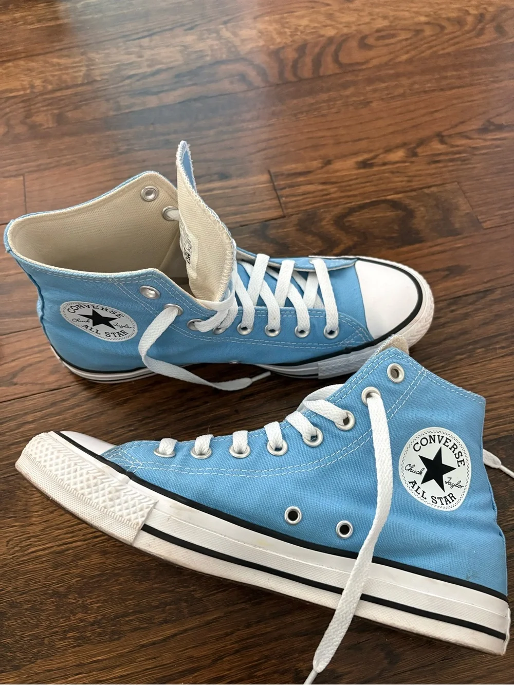 Converse High Top Sneakers - Light Blue & White - Picture 2 of 5